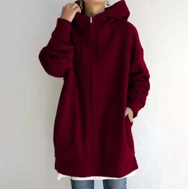 Damen Herbst/Winter Kapuzenpulli mit Reißverschluss
