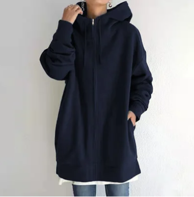 Damen Herbst/Winter Kapuzenpulli mit Reißverschluss