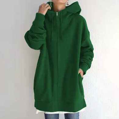 Damen Herbst/Winter Kapuzenpulli mit Reißverschluss