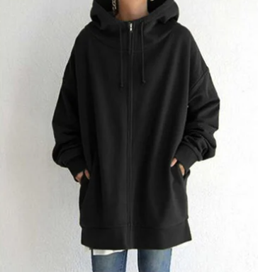 Damen Herbst/Winter Kapuzenpulli mit Reißverschluss
