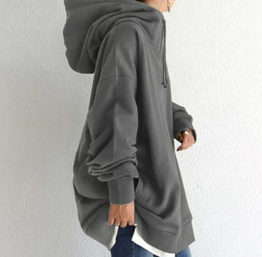 Damen Herbst/Winter Kapuzenpulli mit Reißverschluss