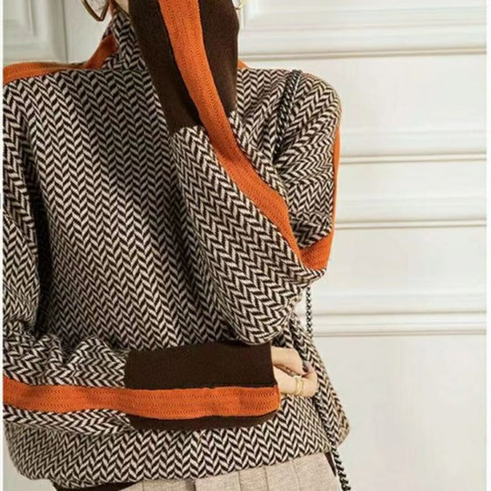 Damen-Rollkragenpullover | Geometrischer Druck