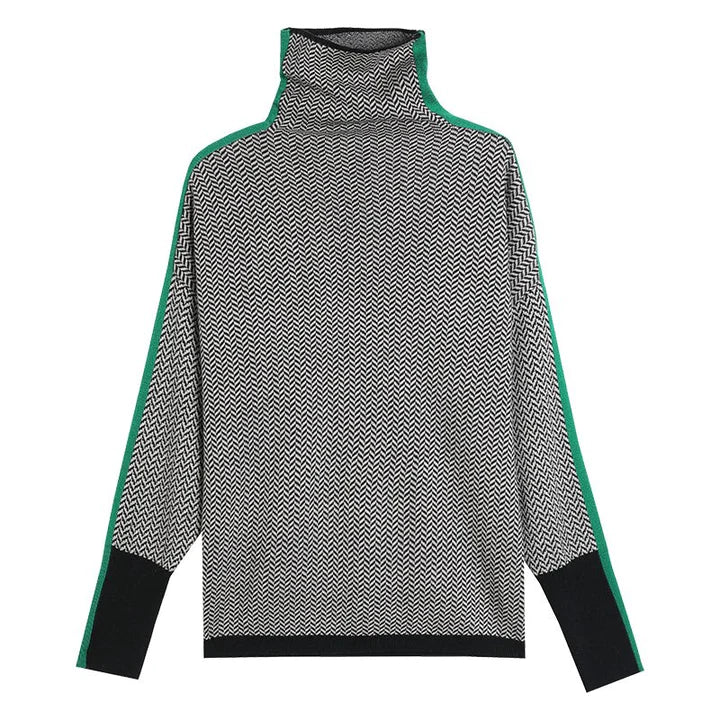 Damen-Rollkragenpullover | Geometrischer Druck