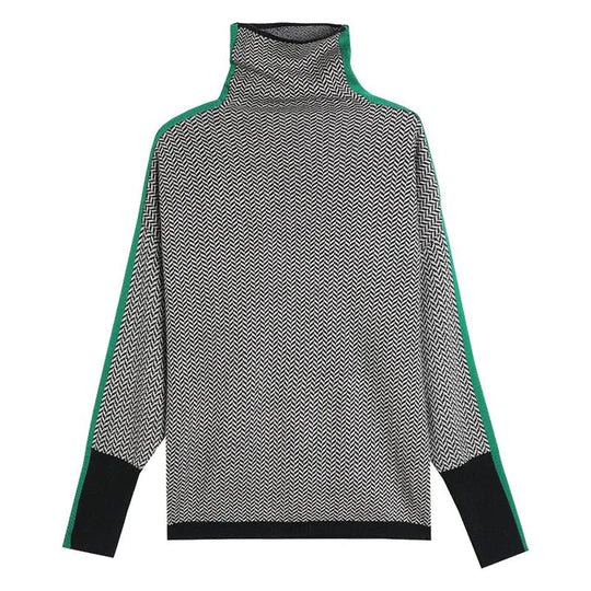 Damen-Rollkragenpullover | Geometrischer Druck