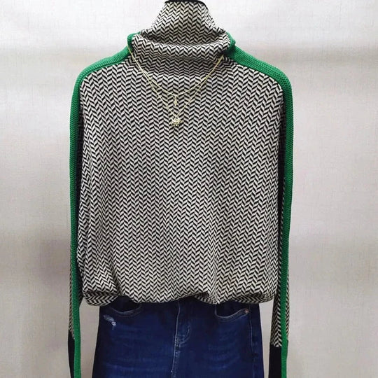 Damen-Rollkragenpullover | Geometrischer Druck