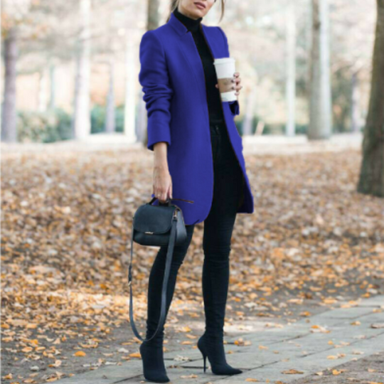 Damen Wintermantel mit Stehkragen | Elegantes Langarmhemd