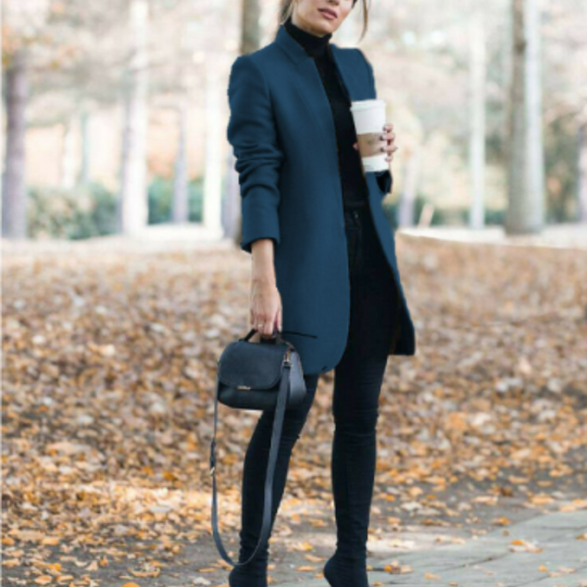 Damen Wintermantel mit Stehkragen | Elegantes Langarmhemd
