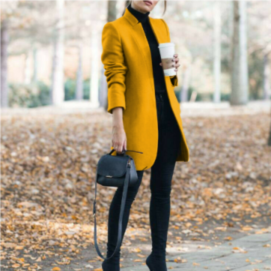 Damen Wintermantel mit Stehkragen | Elegantes Langarmhemd