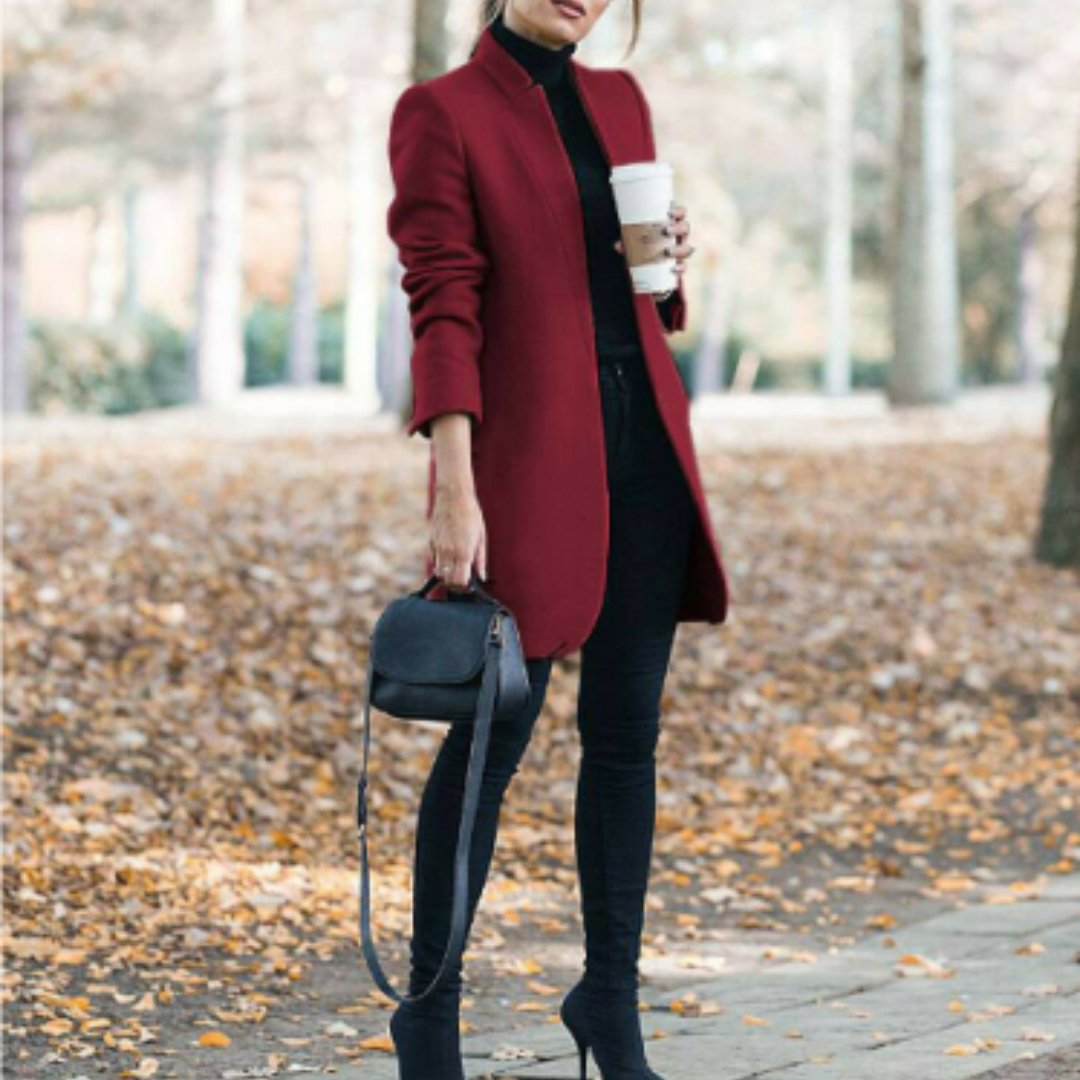 Damen Wintermantel mit Stehkragen | Elegantes Langarmhemd