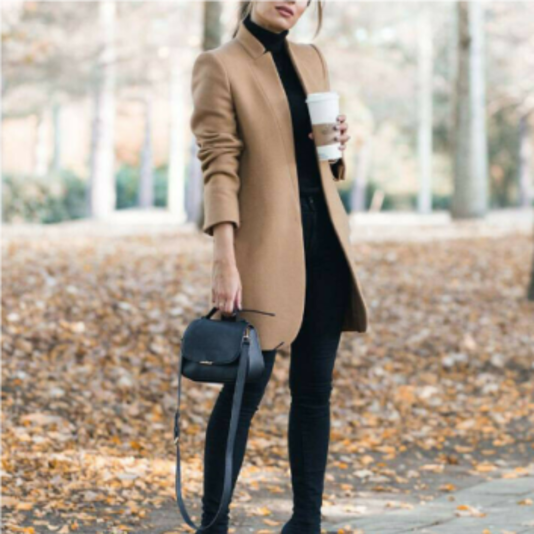 Damen Wintermantel mit Stehkragen | Elegantes Langarmhemd