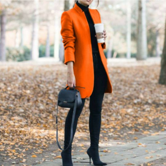 Damen Wintermantel mit Stehkragen | Elegantes Langarmhemd