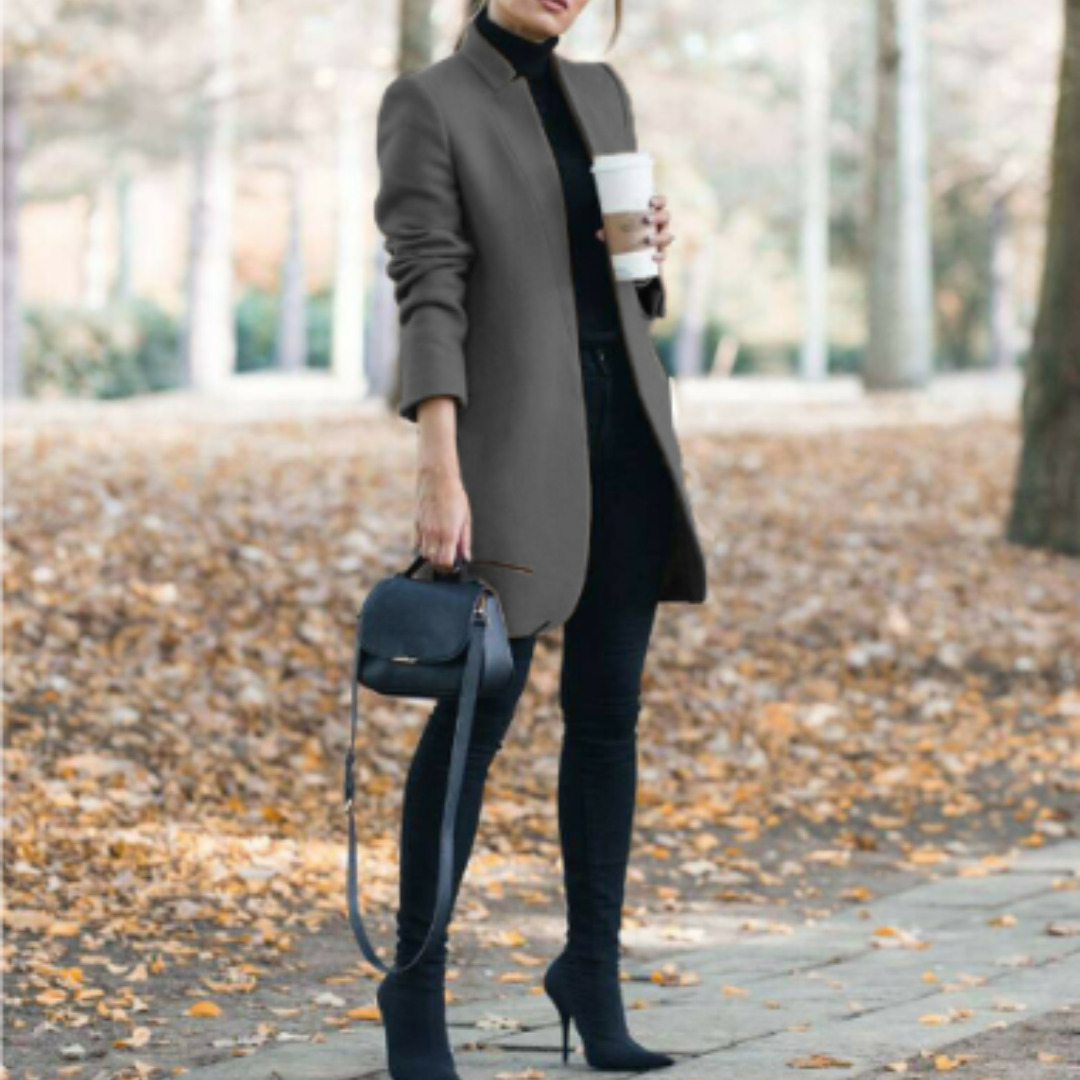 Damen Wintermantel mit Stehkragen | Elegantes Langarmhemd