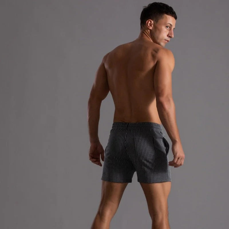 Gestreifte sportliche Herren-Lauf Kurze Hosen | Seitentaschen