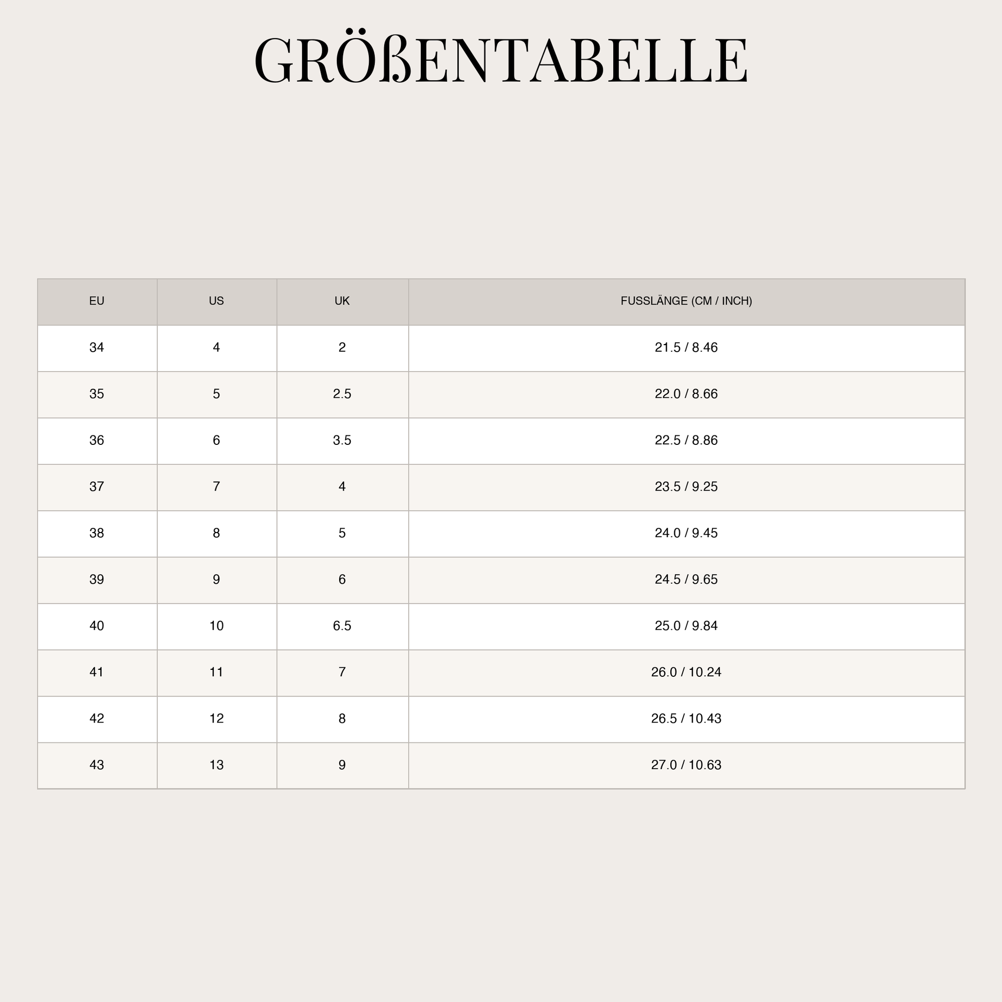 Size Chart