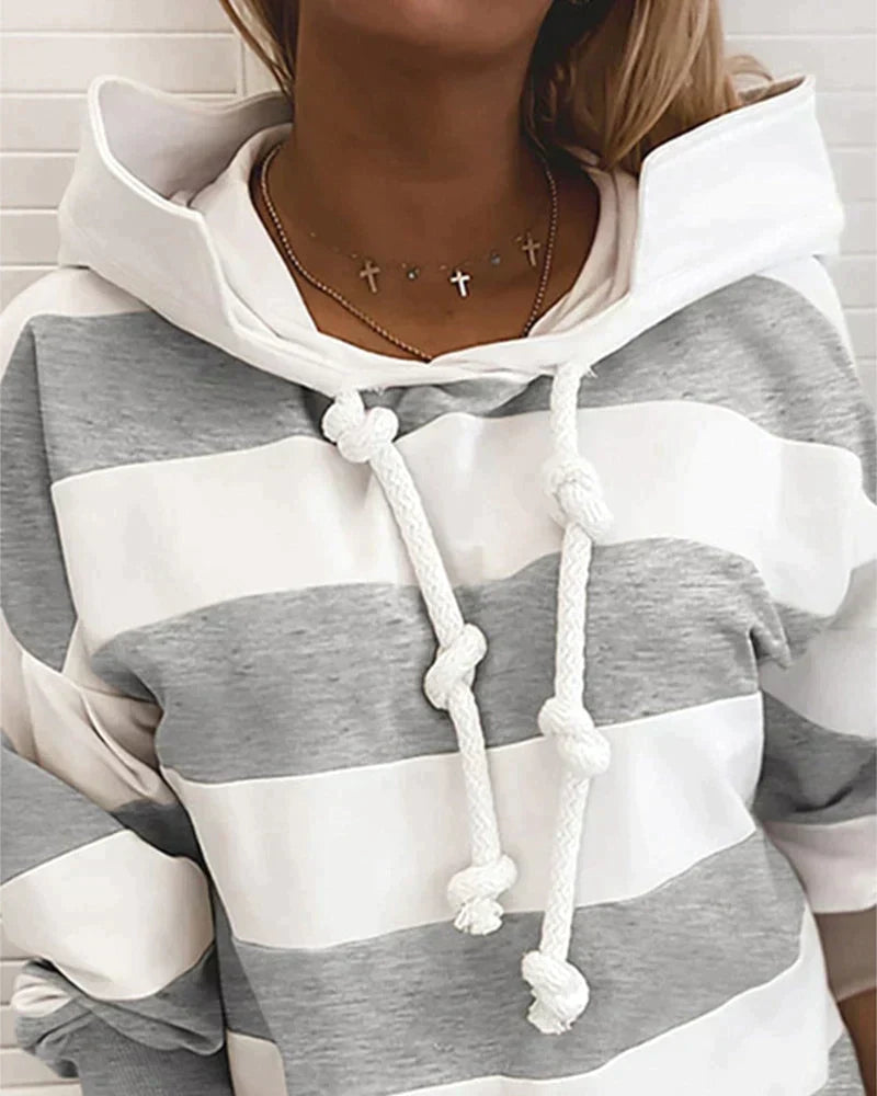 Gestreifter Kapuzenpulli für Damen