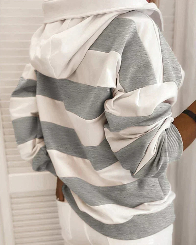 Gestreifter Kapuzenpulli für Damen