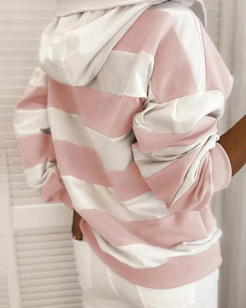 Gestreifter Kapuzenpulli für Damen