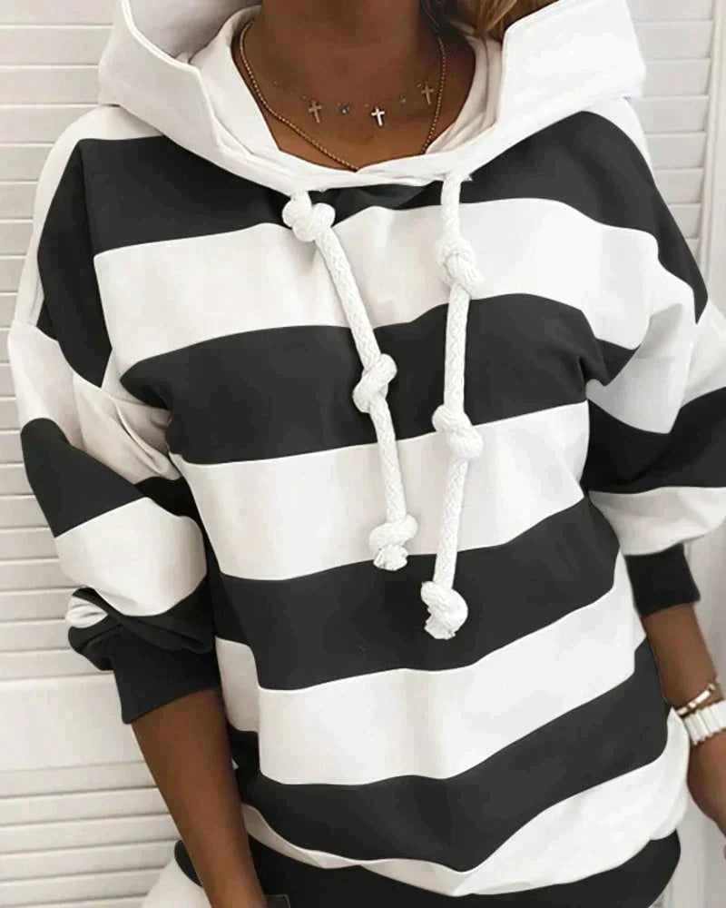 Gestreifter Kapuzenpulli für Damen