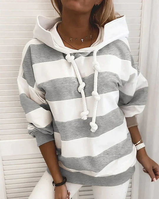 Gestreifter Kapuzenpulli für Damen