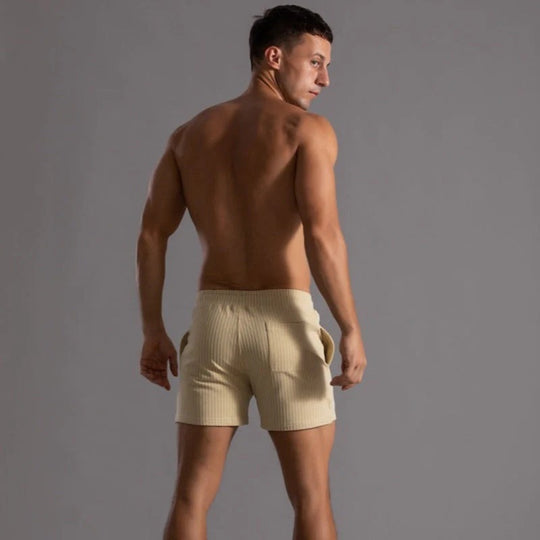 Gestreifte sportliche Herren-Lauf Kurze Hosen | Seitentaschen