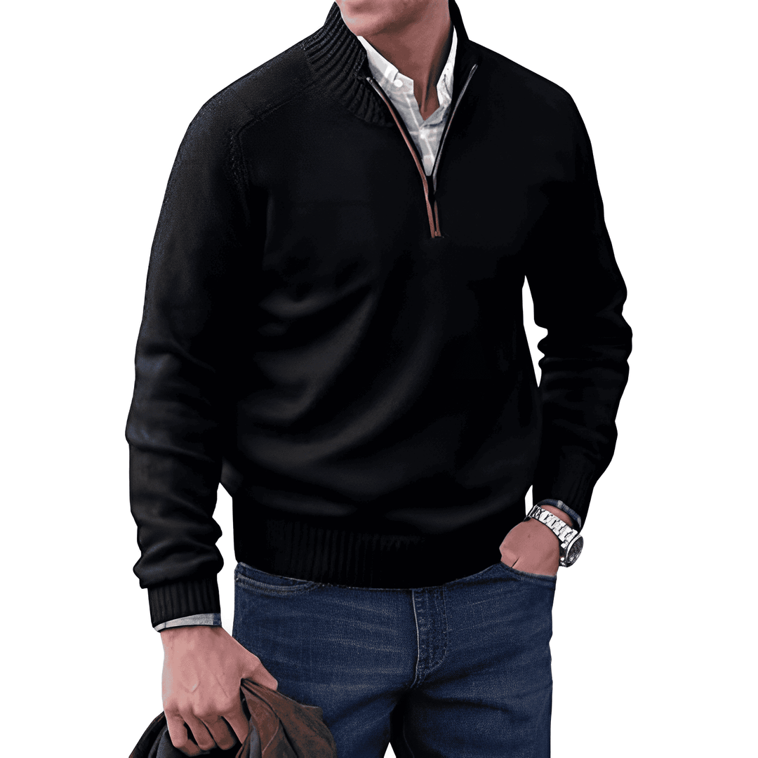 Herren Reißverschluss Pullover | Lässig Knit mit halbem Reißverschluss