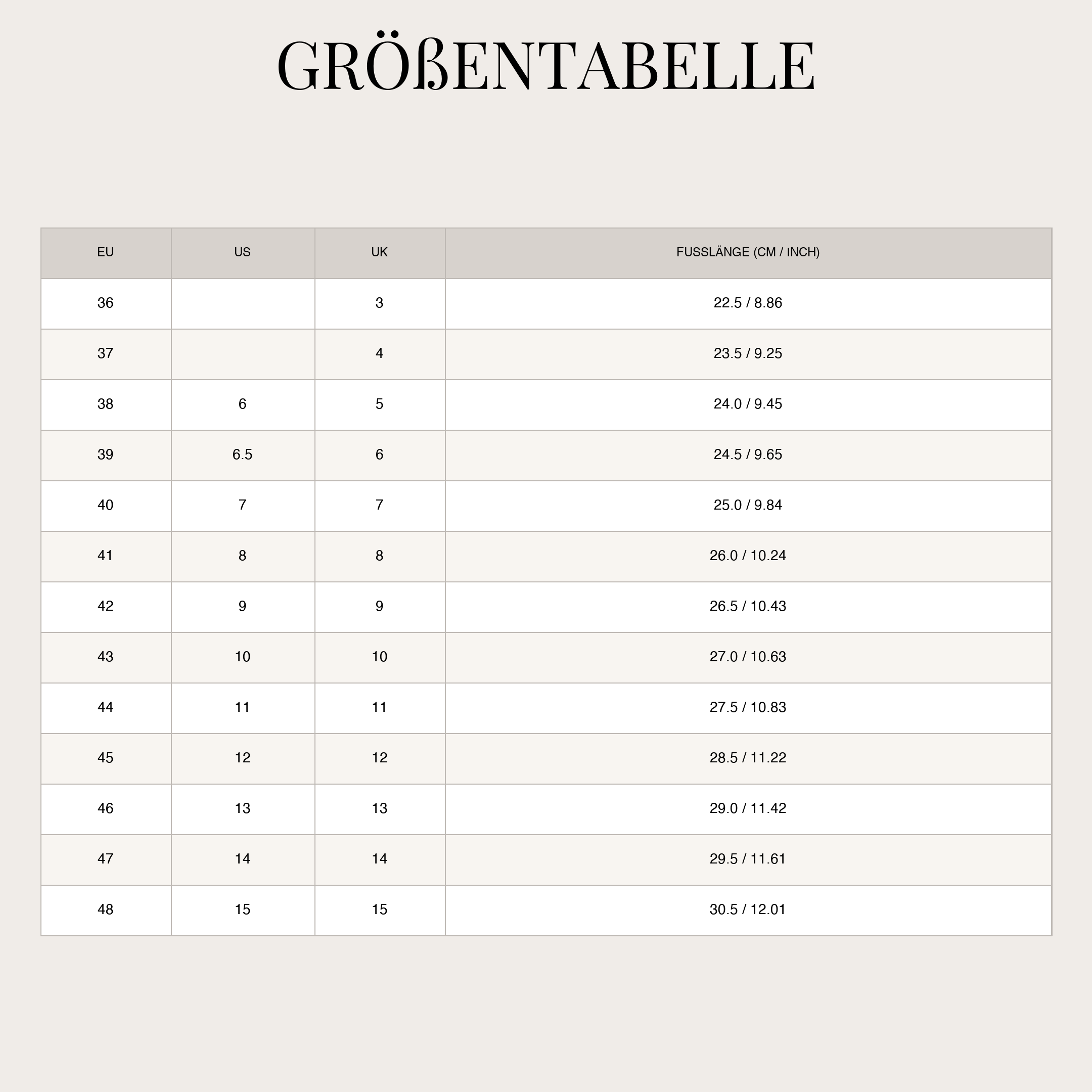 Size Chart