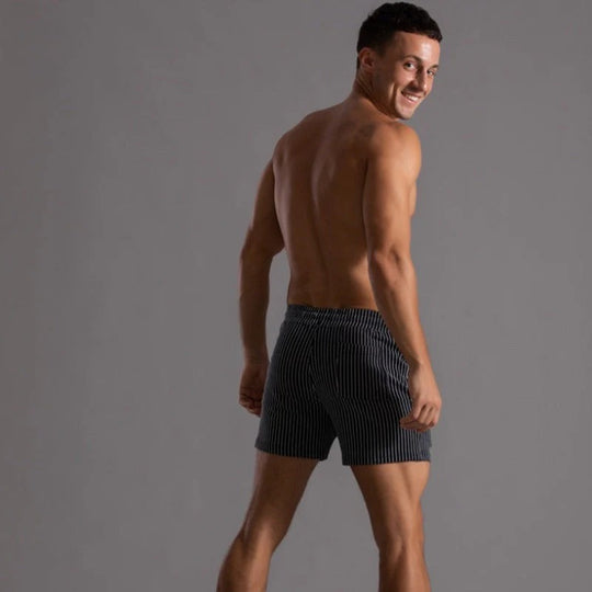 Gestreifte sportliche Herren-Lauf Kurze Hosen | Seitentaschen