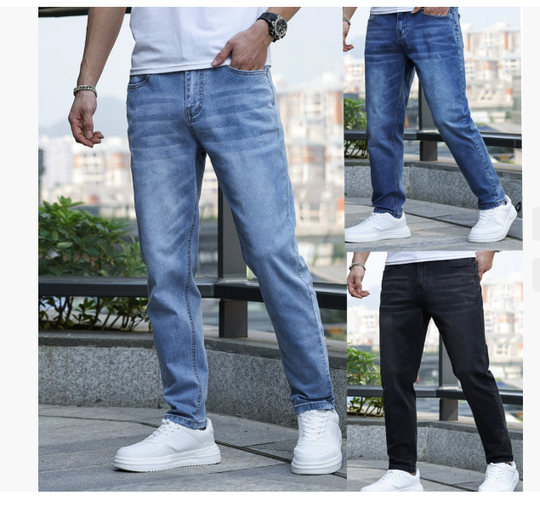 Hell gewaschene Herrenjeans | Gerader Schnitt