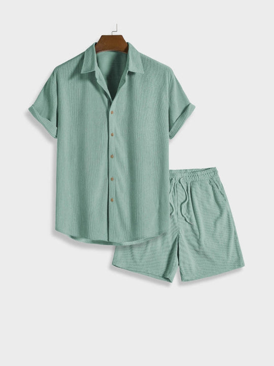 Knöpfbares Cord-Sommer-Set für Herren | Zweiteilig