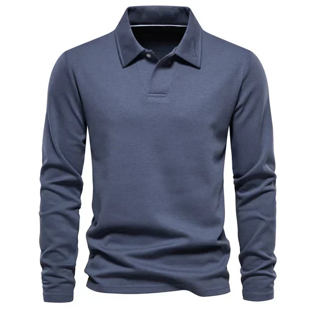 Langärmelige Polo-Bluse für Herren