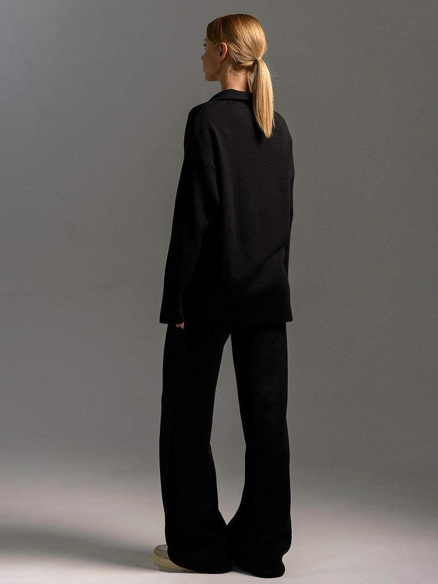 Langärmeliges Poloshirt und Hose für Damen | Zweiteilig