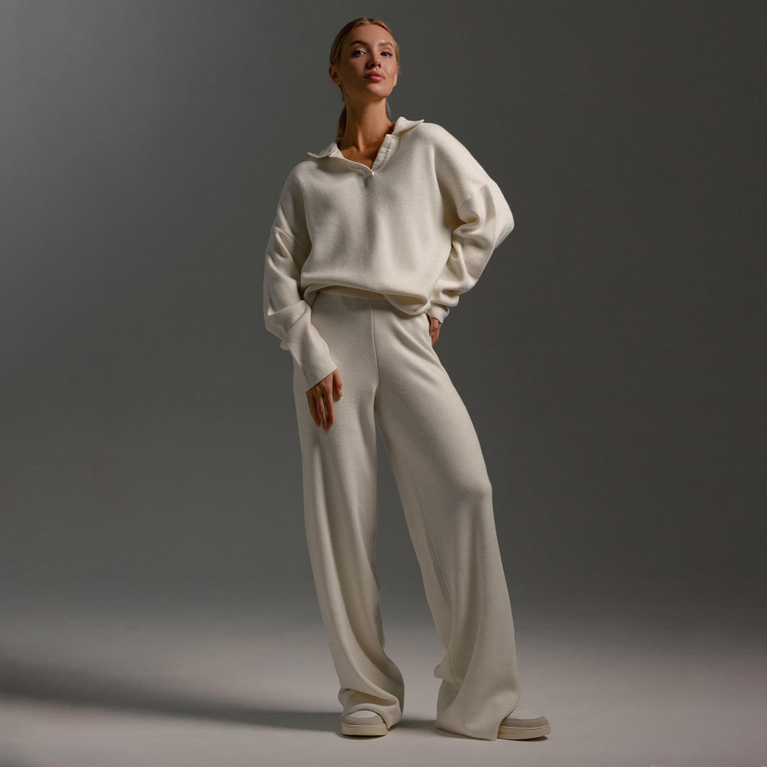 Langärmeliges Poloshirt und Hose für Damen | Zweiteilig
