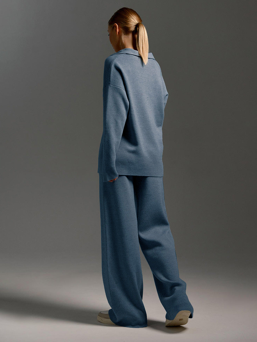 Langärmeliges Poloshirt und Hose für Damen | Zweiteilig