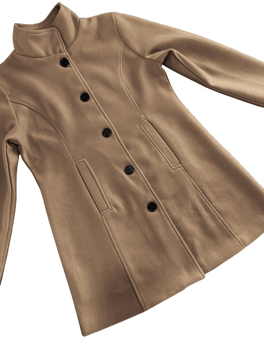 Lange Jacke Mit Knopfverschluss für Damen