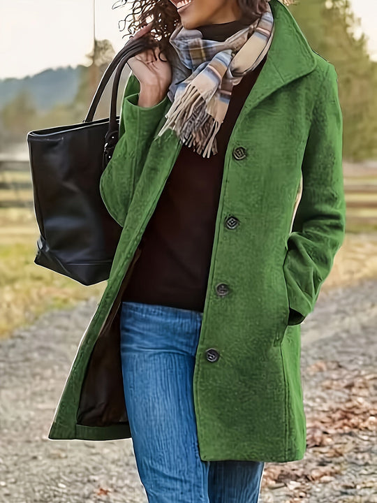 Lange Jacke Mit Knopfverschluss für Damen