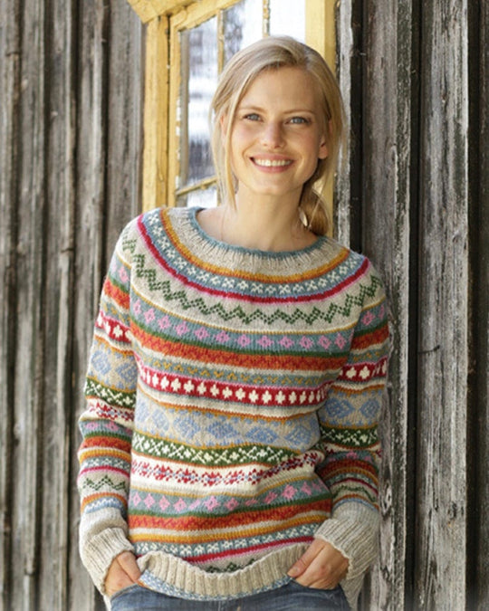 Damen Strickpullover | Bunter Muster Freizeit