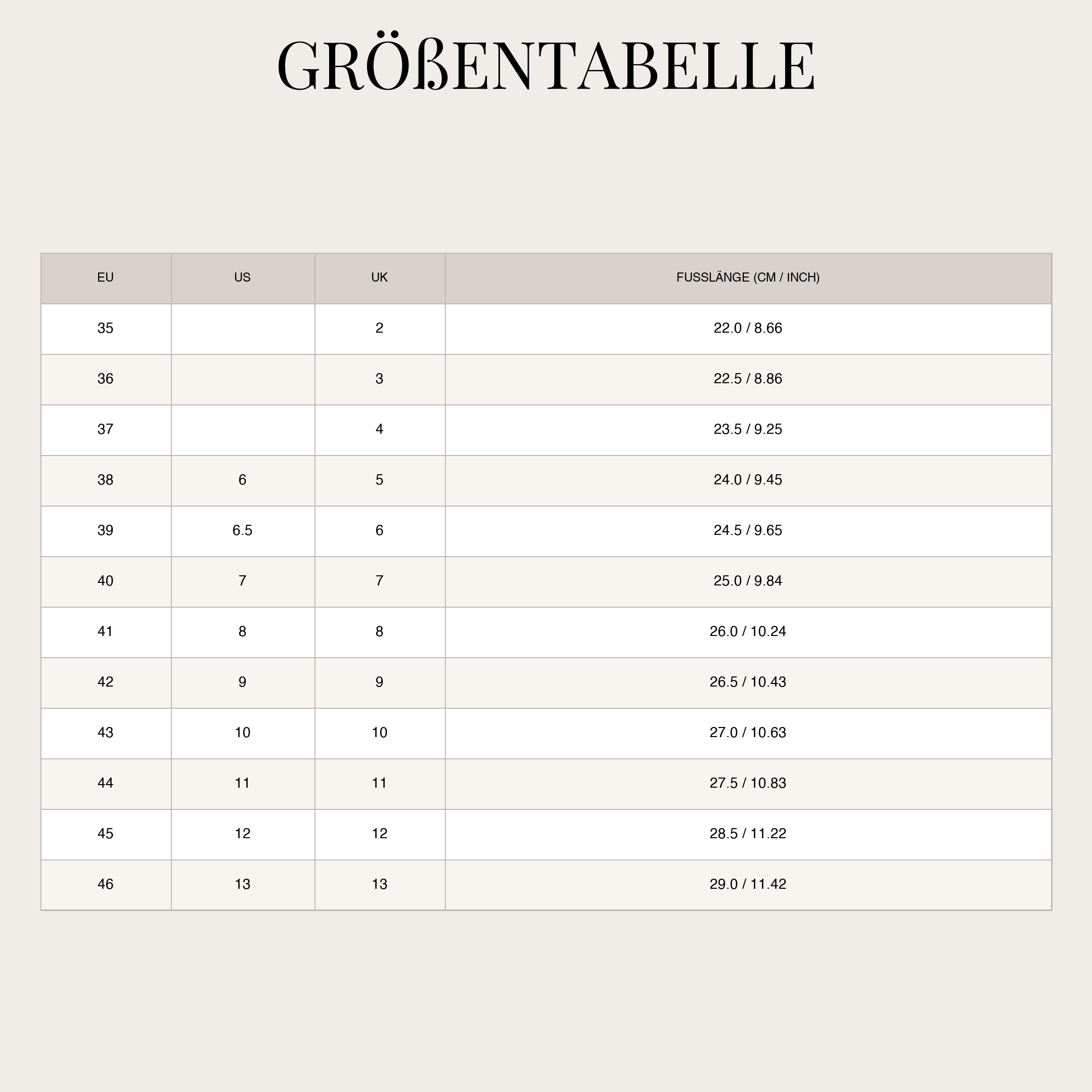 Size Chart