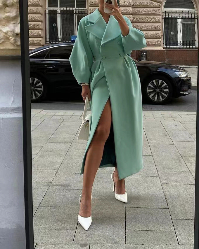 Damen Trenchcoat mit dickem Revers
