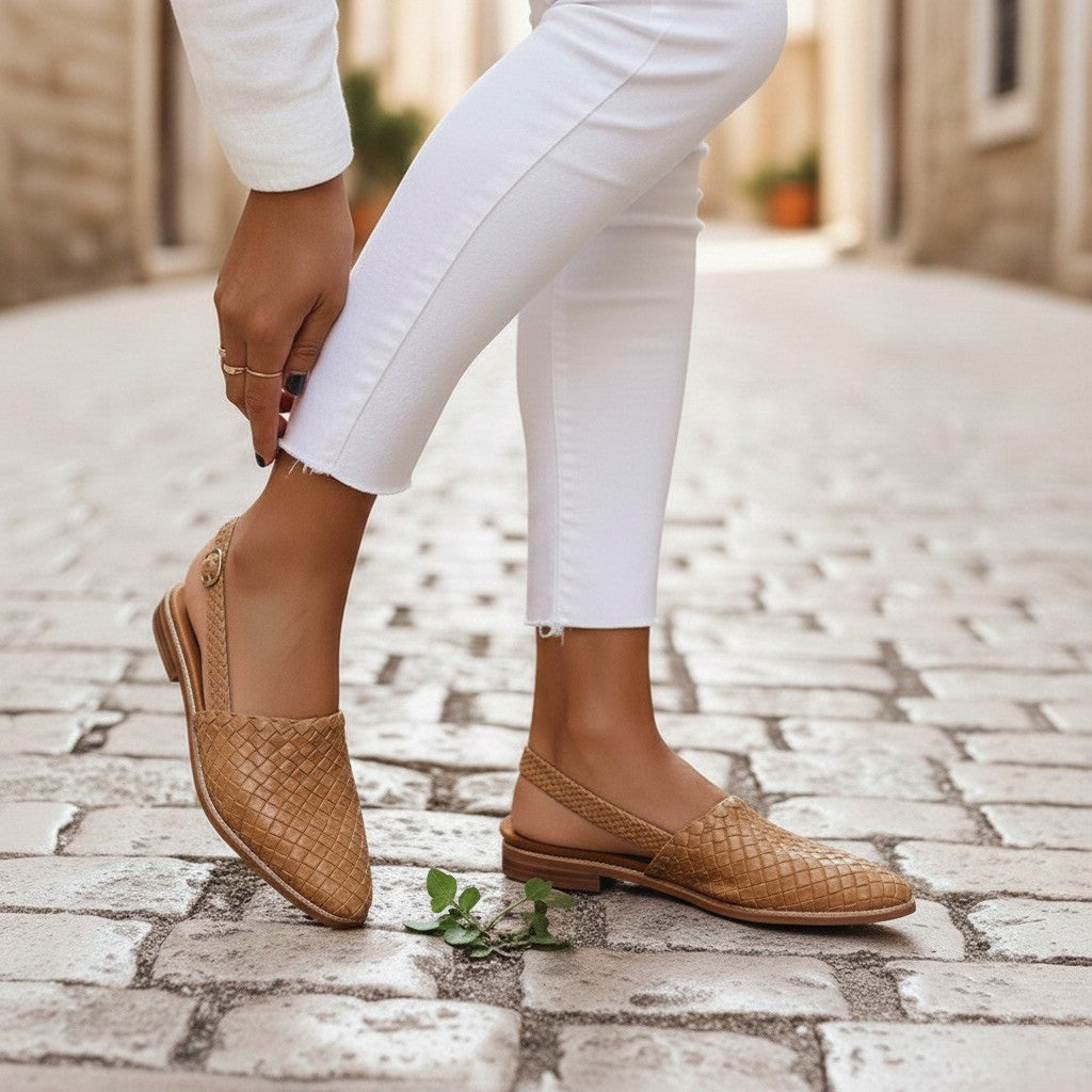 Gewebte Slingbacks