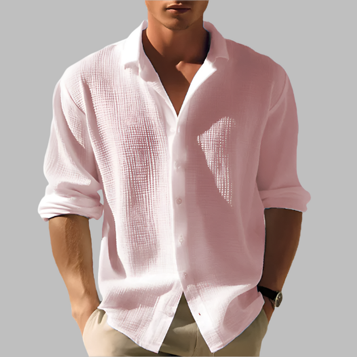 Casualowa męska koszula z długim rękawem | z kołnierzykiem button-down