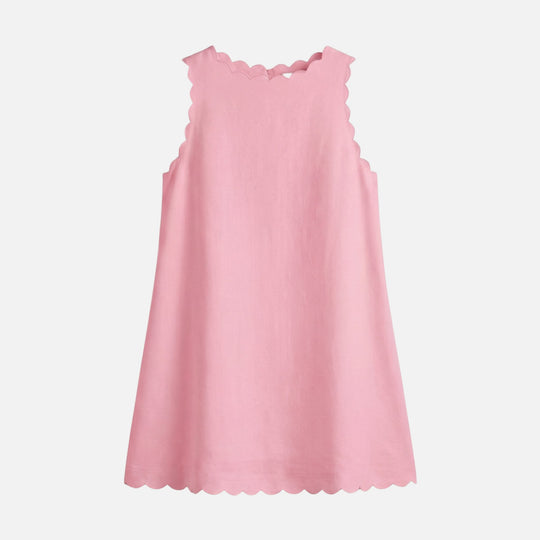 Ärmelloses Baumwoll-Minikleid mit Wellensaum für Damen