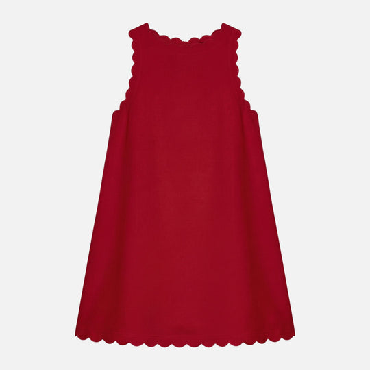 Ärmelloses Baumwoll-Minikleid mit Wellensaum für Damen