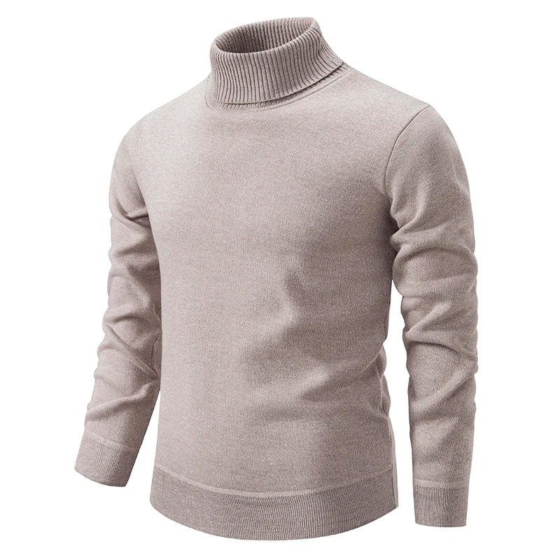 Gerippter Rollkragenpullover für Herren | Unifarben