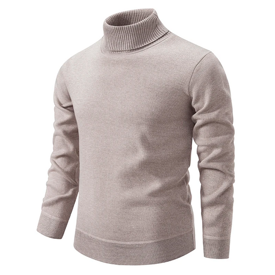 Gerippter Rollkragenpullover für Herren | Unifarben