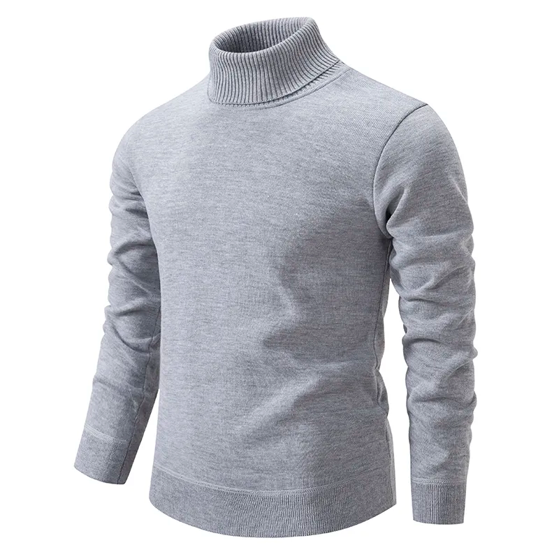 Gerippter Rollkragenpullover für Herren | Unifarben