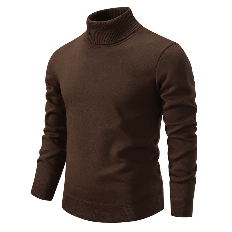 Gerippter Rollkragenpullover für Herren | Unifarben