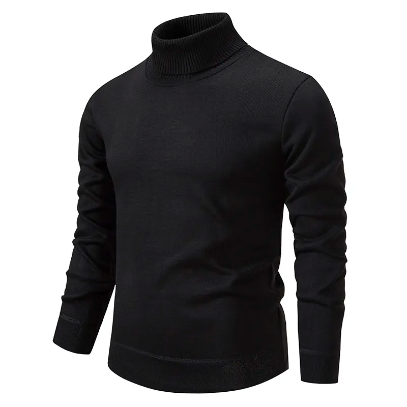 Gerippter Rollkragenpullover für Herren | Unifarben