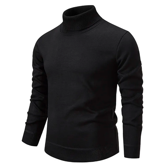 Gerippter Rollkragenpullover für Herren | Unifarben