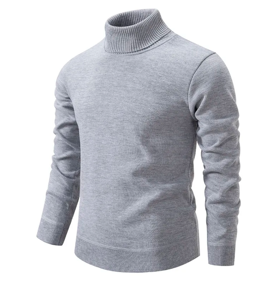 Gerippter Rollkragenpullover für Herren | Unifarben