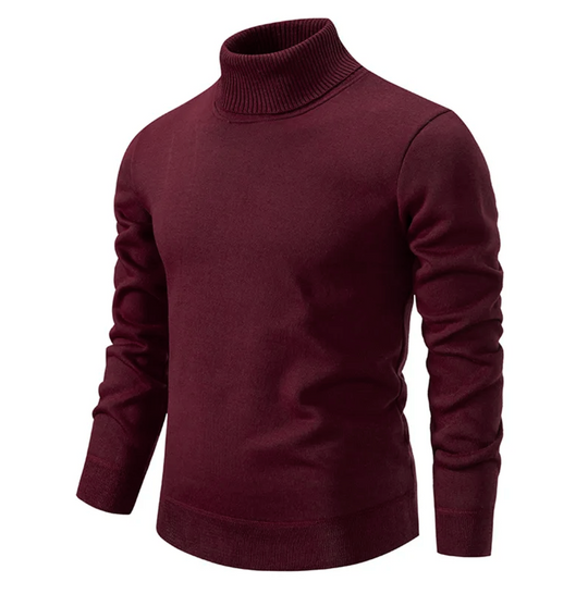 Gerippter Rollkragenpullover für Herren | Unifarben
